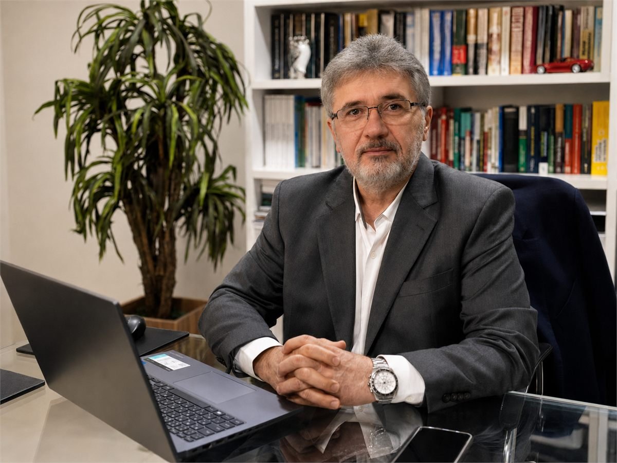 Dr. Hélio Souza em seu escritório de advocacia